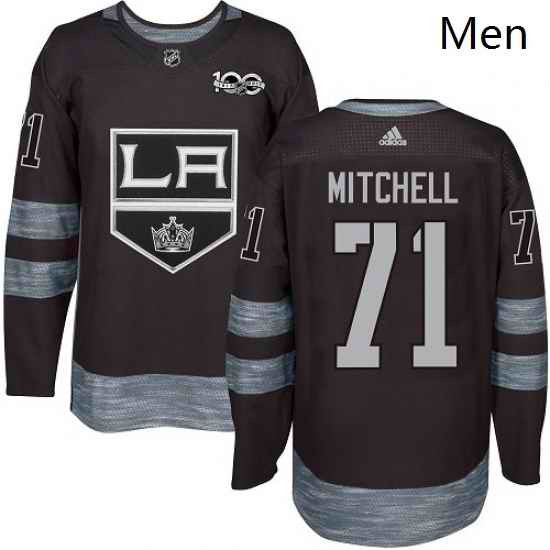 Mens Adidas Los Angeles Kings 71 Torrey Mitchell Authentic Black 1917 2017 100th Anniversary NHL Jersey